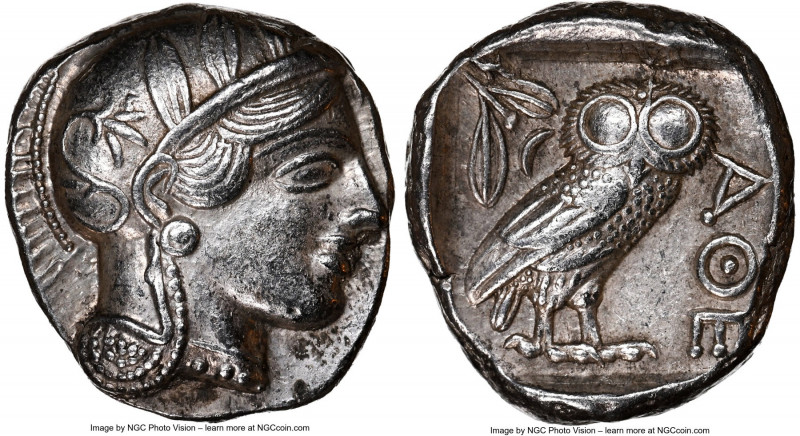 ATTICA. Athens. Ca. 440-404 BC. AR tetradrachm (23mm, 17.18 gm, 1h). NGC Choice ...