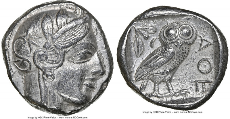 ATTICA. Athens. Ca. 440-404 BC. AR tetradrachm (24mm, 17.17 gm, 9h). NGC Choice ...