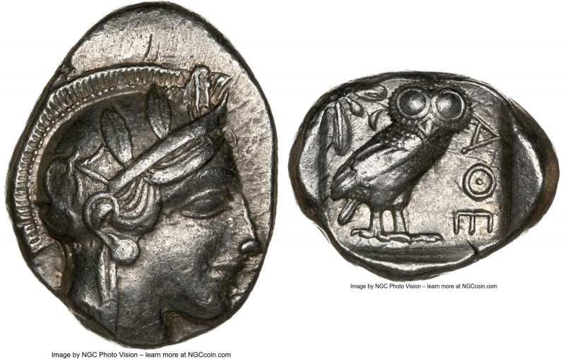 ATTICA. Athens. Ca. 440-404 BC. AR tetradrachm (26mm, 17.10 gm, 9h). NGC XF 5/5 ...