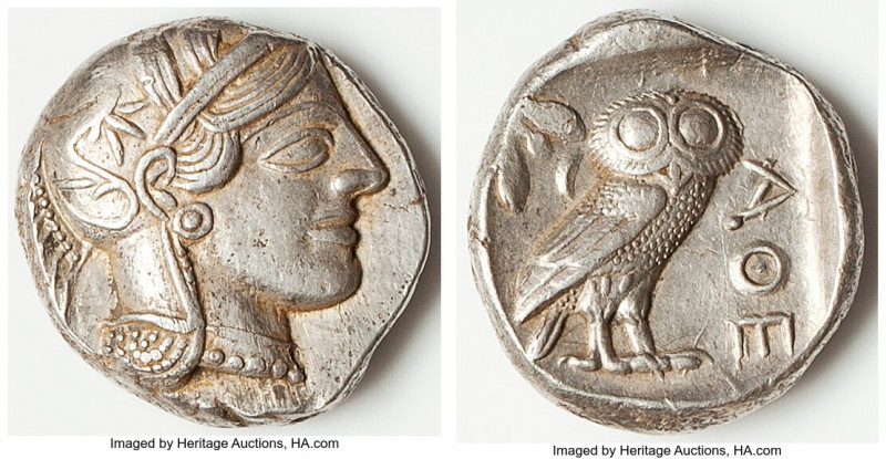 ATTICA. Athens. Ca. 440-404 BC. AR tetradrachm (24mm, 17.19 gm, 7h). AU, repair....