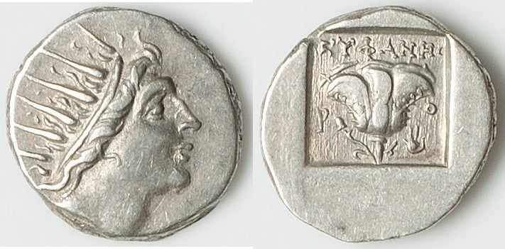 CARIAN ISLANDS. Rhodes. Ca. 88-84 BC. AR drachm (14mm, 2.62 gm, 11h). Choice XF....