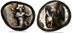 ACHAEMENID PERSIA. Darius I-Xerxes II (ca. 5th century BC). AR siglos (15mm, 5.33 gm). NGC Choice Fine 4/5 - 4/5, countermark. Lydo-Milesian standard....