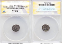 PISIDIA. Selge. Ca. 2nd-1st centuries BC. AE (15mm, 12h). ANACS VF 25. Bearded head of Heracles facing, turned slightly right, wreathed with styrax, c...