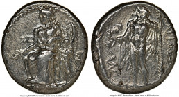 CILICIA. Nagidus. Ca. 420-370 BC. AR stater (22mm, 10.49 gm, 11h). NGC Choice XF 4/5 - 4/5. Aphrodite seated left, draped to waist, phiale raised in r...
