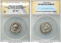 CILICIA. Tarsus. Pharnabazus, as Satrap (380-374/3 BC). AR stater (23mm, 11h). ANACS VF 30. Ca. 380-379 BC. B'LTRZ (Aramaic), Ba'altars seated left on...