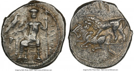 CILICIA. Tarsus. Mazaeus, as Satrap (ca. 361-328 BC). AR stater (23mm, 10.67 gm, 11h). NGC Choice XF 3/5 - 3/5. B'LTRZ (Aramaic), Ba'altars seated lef...