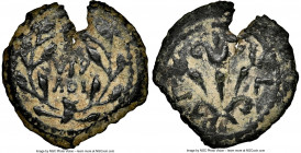 JUDAEA. Roman Procurators. Valerius Gratus (AD 15-26). AE prutah (17mm, 1.81 gm, 12h). NGC Choice VF 4/5 - 3/5. Jerusalem, dated Regnal Year 3 of Tibe...