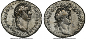 CAPPADOCIA. Caesarea. Nero (AD 54-68), with Divus Claudius. AR drachm (18mm, 12h). NGC Choice Fine, brushed. Ca. AD 63-65. NERO CLAVD DIVI CLAVD F CAE...