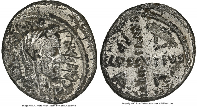 Julius Caesar, as Dictator (49-44 BC). AR denarius (19mm, 11h). NGC VG, bankers ...