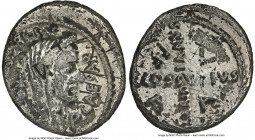 Julius Caesar, as Dictator (49-44 BC). AR denarius (19mm, 11h). NGC VG, bankers mark. Posthumous issue of Rome, April 44 BC. PARENS PATRIAE-CAESAR, ve...