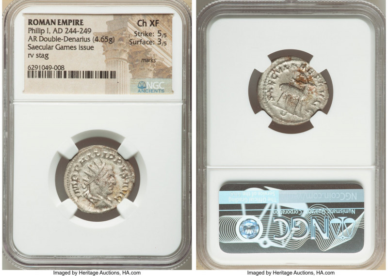 Philip I (AD 244-249). AR antoninianus (22mm, 4.65 gm, 7h). NGC Choice XF 5/5 - ...