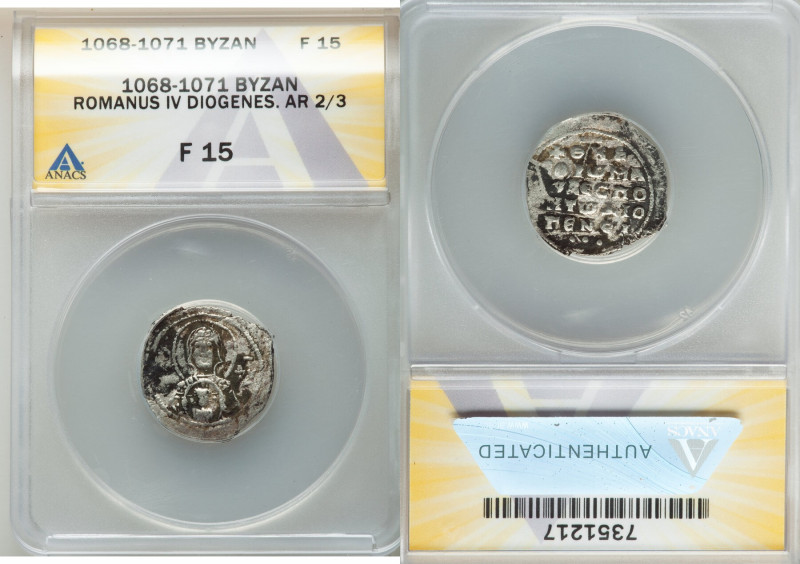 Romanus IV Diogenes (AD 1068-1071). AR 2/3 miliaresion (20mm, 6h). ANACS F 15. C...