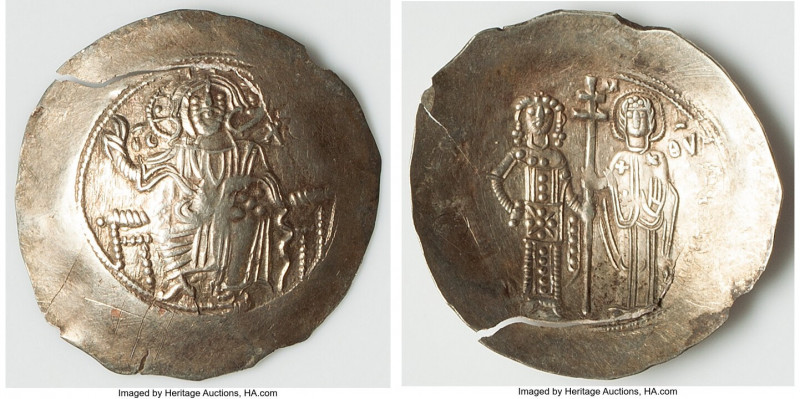 Manuel I Comnenus (AD 1143-1180). EL aspron trachy (30mm, 3.10 gm, 6h). XF, larg...