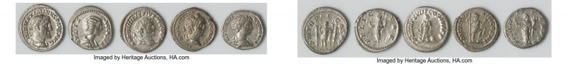 ANCIENT LOTS. Roman Imperial. Lot of five (5) AR denarii. VF-AU. Includes: Five ...