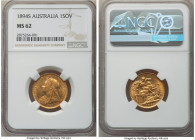 Victoria gold Sovereign 1894-S MS62 NGC, Sydney mint, KM13. Reflective luster cascading across honeyed fields of gold. AGW 0.2355 oz. 

HID09801242017...