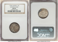 Joseph II 14 Liards 1788-(b) MS66 NGC, Brussels mint, KM37. First year of two year type. Profoundly draped in a bronze and olive patina with underlyin...