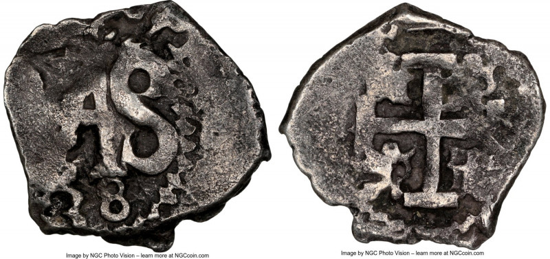 Philip V Cob 1/2 Real 1738-P XF45 NGC, Potosi mint, KM27a, Cal-314. 1.44gm. Deep...