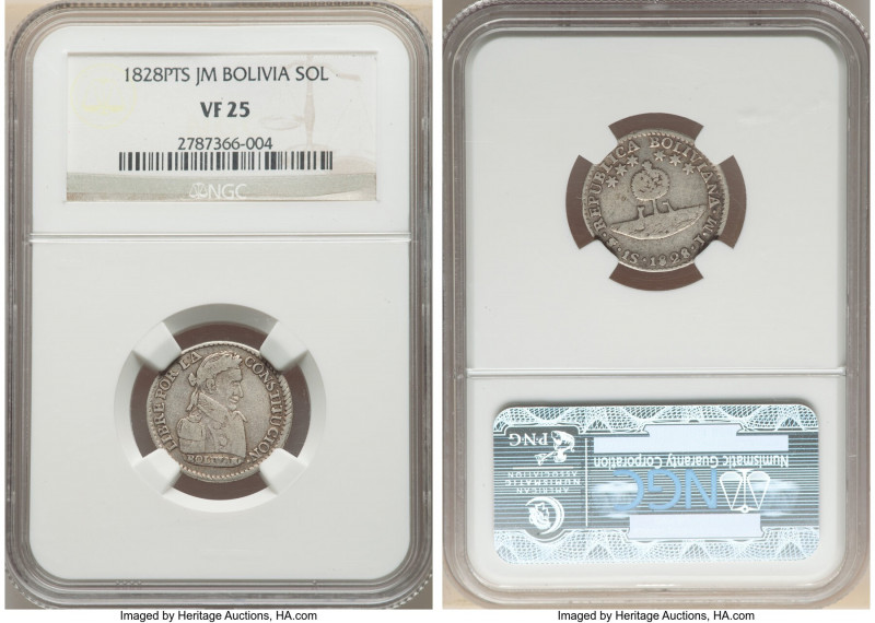 Republic Pair of Certified Assorted Soles NGC, 1) Sol 1828 PTS-JM - VF25 2) Sol ...