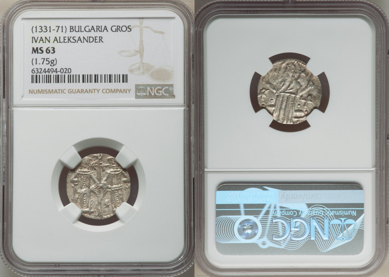 Ivan Aleksander Gros ND (1331-1371) MS63 NGC, D&D-9.1.2. 20mm. 1.75gm. 

HID0980...