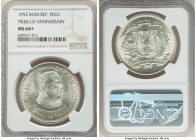 Republic Peso 1955-(p) MS64+ NGC, Philadelphia mint, KM23. Commemorating the 25th Anniversary of Trujillo Regime. 

HID09801242017

© 2022 Heritage Au...