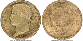 Napoleon gold 20 Francs 1808-A AU58 NGC, Paris mint, KM687.1, Gad-1024. Corn-silk golden color and bathed in full mint luster. 

HID09801242017

© 202...