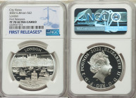 Elizabeth II silver Proof "City Views - London" 2 Pounds (1 oz) 2022 PR70 Ultra Cameo NGC, KM-Unl. City Views series. First releases. Sold with origin...