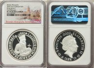 Elizabeth II silver Proof "King James I" 5 Pounds (2 oz) 2022 PR70 Ultra Cameo NGC, KM-Unl. Mintage: 856. British Monarchs Series. First releases. Sol...