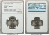 Republic nickel-clad steel 100 Pruta JE 5714 (1954) MS66 NGC, Bern mint, KM18. This Gem Mint State coin radiates pearl-like fields. 

HID09801242017

...