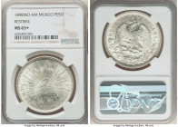 Republic Peso 1898 Mo-AM MS65+ NGC, Mexico City mint, KM409.2. Restrike variety. An incredible Gem Mint State Peso with shimmering fields. 

HID098012...