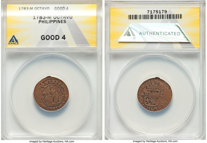 Spanish Colony 3-Piece Lot of Certified Assorted Issues ANACS, 1) Charles III Oc...