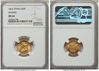 Isabel II gold 40 Reales 1864 MS64 NGC, Madrid mint, KM618.1. Eye-appealing near gem with glowing golden luster. 

HID09801242017

© 2022 Heritage Auc...