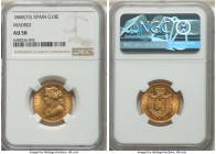 Isabel II gold 10 Escudos 1868(73) AU58 NGC, Madrid mint, KM636.3. An Almost Uncirculated Escudo with fully defined devices. 

HID09801242017

© 2022 ...