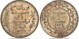 Muhammad al-Nasir Bey 2 Francs AH 1334 (1915)-A MS63 NGC, Paris mint, KM239. A Choice Mint State Franc with lustrous fields. 

HID09801242017

© 2022 ...