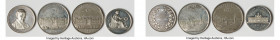 4-Piece Lot of Uncertified Assorted Medals, 1) Estonia: Tallinn. Johann August Hagen white metal "100th Birthday" Medal 1886 - AU. 41mm. 28.53gm 2) La...