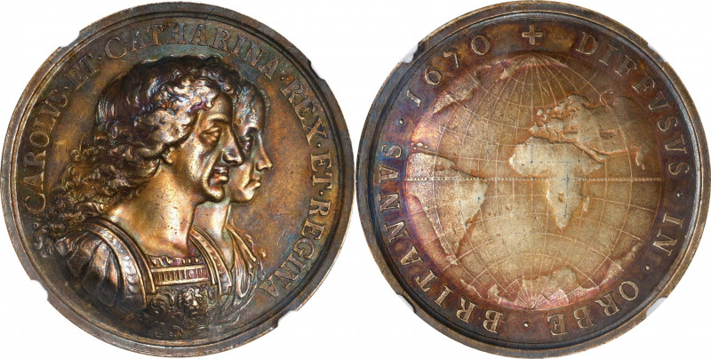 1670 British Colonization Medal. By Roettier. Betts-44, MI.203, Eimer-245, Rulau...