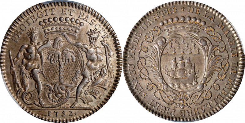 1752 Franco-American Jeton. Compagnie des Indes Occidentales. Lecompte-112b, Bet...