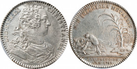 1754 Franco-American Jeton. Beavers Building a Dam. Lecompte-129, Betts-389, Breton-514, Frossard-33. Silver. Reeded Edge. AU Details--Cleaned (PCGS)…...