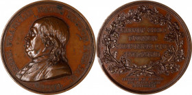 "1786" (1845-1860) Benj. Franklin Natus Boston Medal. Original Dies. Paris Mint Restrike. By Augustin Dupre. Adams-Bentley 14, Betts-620, Greenslet GM...