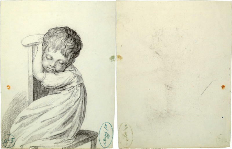 Augustin Dupre. Sketch of a child (Narcisse Dupre). Undated (ca. 1790s). Pencil ...