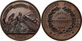 1864 U.S. Colored Troops Before Richmond Medal. By Anthony C. Paquet. Julian MI-30. Bronzed Copper. Mint State.
40.3 mm. Rich deep mahogany patina, t...