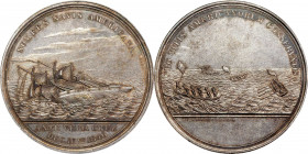 "1846" The Mexican War / Loss of the Somers Medal. By Charles Cushing Wright. Julian NA-24. Silver. MS-63 (NGC).
58 mm. Edge inscribed to the recipie...