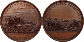 "1846" The Mexican War / Loss of the Somers Medal. By Charles Cushing Wright. Julian NA-25. Bronze. Error Reverse. Mint State, PVC Residue.
58 mm. A ...