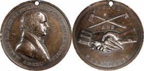 1837 Martin Van Buren Indian Peace Medal. Silver. Third Size. Julian IP-19. Prucha-44. Very Fine.
50.9 mm. 772.9 grains. Pierced for suspension as us...