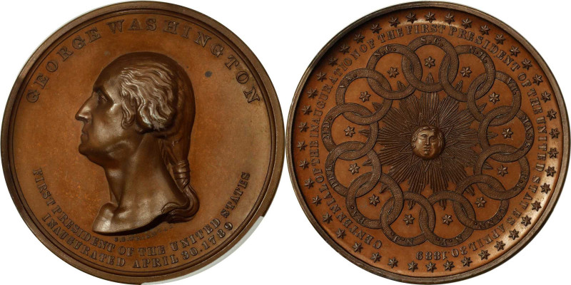 1889 Inaugural Centennial Thirteen Links Medal. Musante GW-187, Douglas-52. Bron...