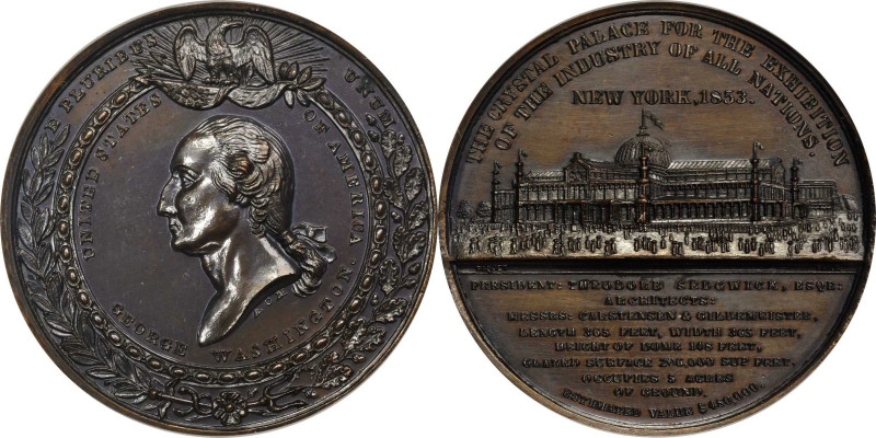 1853 New York Crystal Palace Medal. By Alexander C. Morin and Anthony Paquet. Mu...