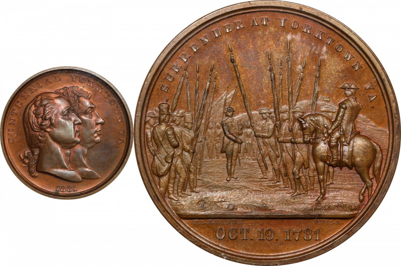 1881 Yorktown Centennial Medal. By Peter L. Krider. Musante GW-963, Baker-452A. ...