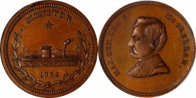 "1862" (1864) George B. McClellan / Monitor Campaign Medal. DeWitt-GMcC 1864-24, Schenkman MO-19. Copper. MS-64 (PCGS).
28 mm. Beautiful satin surfac...