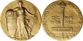 1982 National Institute of Social Sciences Award Medal. By Laura Gardin Fraser, Struck by Medallic Art Company. Gold-Plated Bronze. Awarded to Paul A....