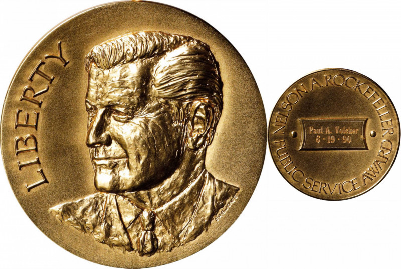 1990 Nelson A. Rockefeller Public Service Award Medal. Struck by Medallic Art Co...