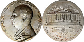"1934" Henry Morgenthau, Jr., Secretary of the Treasury Medal. By John R. Sinnock and Adam Pietz. Failor-Hayden 214, var. Silver. Awarded to Paul A. V...
